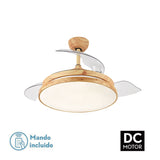 Ceiling Fan with Light Romimex White Natural-5