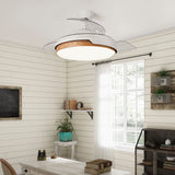 Ceiling Fan with Light Romimex White Natural-3