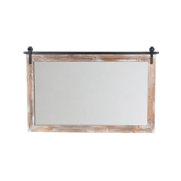 Wall mirror Romimex Natural Metal MDF Wood 67 x 102 x 1 cm-0