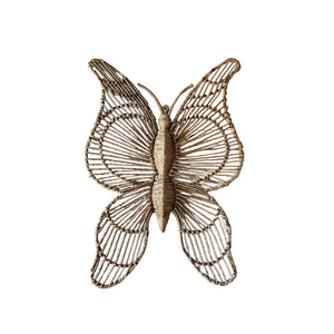 Wall Decoration Romimex Natural Banana fibre Butterfly 30 x 60 x 3 cm-0