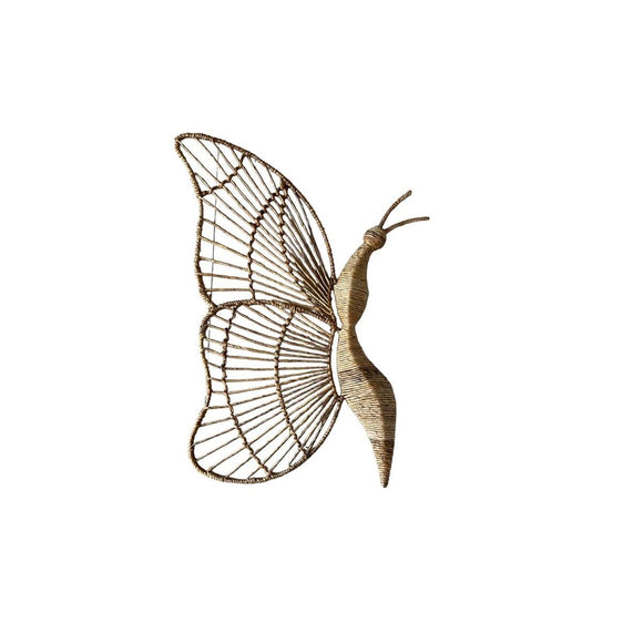 Wall Decoration Romimex Natural Banana fibre Butterfly 30 x 60 x 3 cm-0