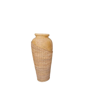 Floor vase Romimex Brown Rattan Terracotta 30 x 80 x 30 cm-0