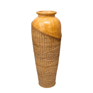 Vase Romimex Brown Rattan Terracotta 30 x 100 x 30 cm-0