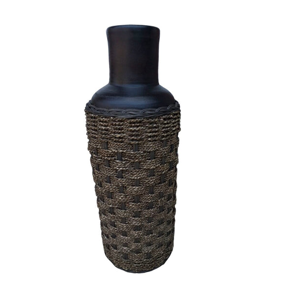 Floor vase Romimex Brown Rattan Terracotta 25 x 100 x 25 cm-0