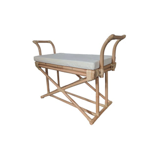 Bench Romimex Natural Rattan 75 x 66 x 40 cm-0