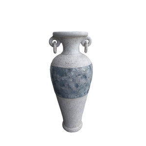 Floor vase Romimex White Grey Terracotta 32 x 80 x 32 cm With handles-0