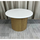 Side table Romimex White Natural MDF Wood 60 x 41 x 60 cm-1