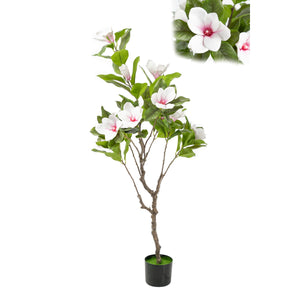 Decorative Flowers Romimex White Magnolia 50 x 130 x 50 cm-0