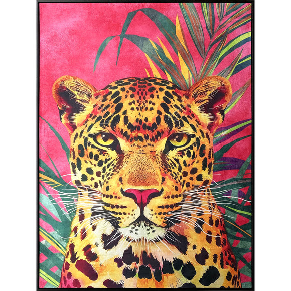 Painting Romimex Velvet MDF Wood Leopard 103 x 143 x 4 cm-0