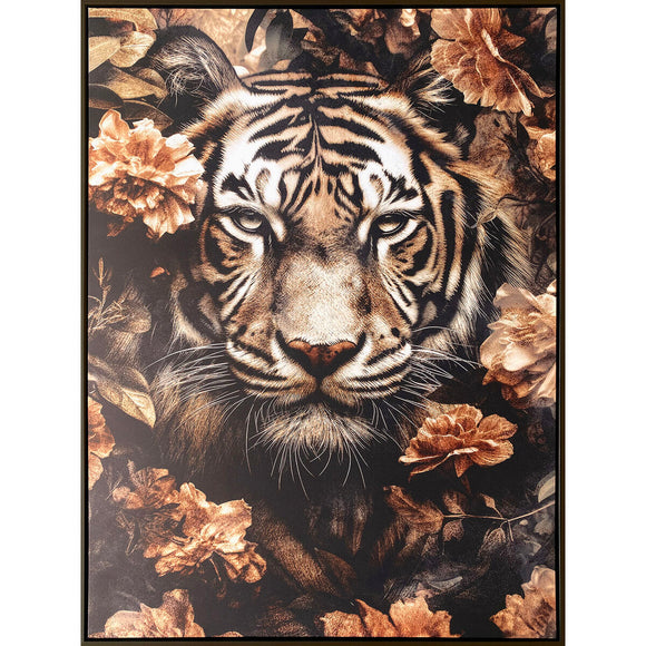 Painting Romimex MDF Wood Tiger 83 x 123 x 4 cm-0