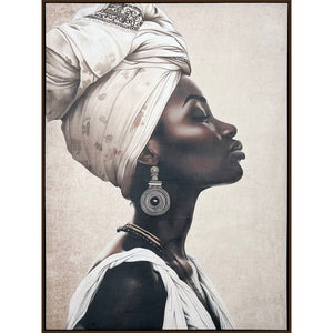 Painting Romimex Velvet MDF Wood African Woman 83 x 123 x 4 cm-0