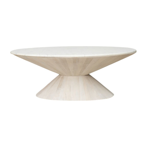 Side table Romimex White Golden 122 x 45 x 69 cm Cone-shaped-0