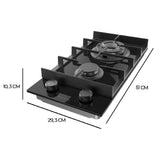 Cecotec Gas Hob Bolero Squad G 2400F 2 Burners, 5200W, Black Glass, Cast Iron-1