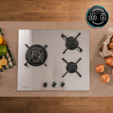 Cecotec Gas Hob 3 Burners Bolero Squad G 3400S 6200W Stainless Steel Cast Iron Wok-1