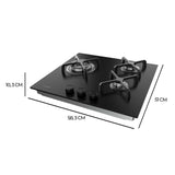 Cecotec Gas Hob Bolero Squad G 3400S 3 Burners 6200W Nano Glass Cast Iron Black-5