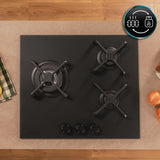 Cecotec Gas Hob Bolero Squad G 3400S 3 Burners 6200W Nano Glass Cast Iron Black-8