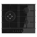 Cecotec Gas Hob Bolero Squad G 3400F, 3 Burners, 6200W, Black Glass, Cast Iron-0