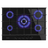 Cecotec Gas Hob 5 Burners Bolero Squad G 5400F 10400W Black Glass Cast Iron WOK-2