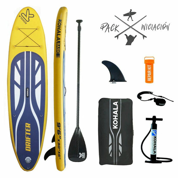 Inflatable Paddle Surf Board with Accessories Kohala Drifter Yellow (290 x 75 x 15 cm)-0