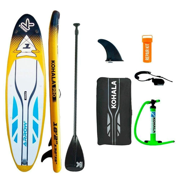Inflatable Paddle Surf Board with Accessories Kohala Arrow 1 Yellow (310 x 81 x 15 cm)-0