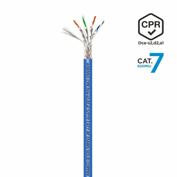 FTP Category 7 Rigid Network Cable Aisens AWG23 Blue 500 m-0