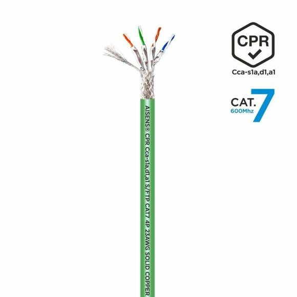 FTP Category 7 Rigid Network Cable Aisens AWG23 Green 305 m-0