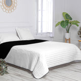 Reversible Bedspread HappyFriday Basic Dash Black 270 x 260 cm-2