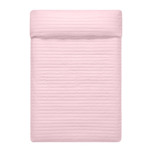 Reversible Bedspread HappyFriday Basic Dash Pink Navy Blue 240 x 260 cm-0