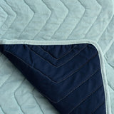 Reversible Bedspread HappyFriday Basic Arista Navy Blue Mint 270 x 260 cm-3