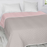 Reversible Bedspread HappyFriday Basic Arista Grey Light Pink 260 x 260 cm-2