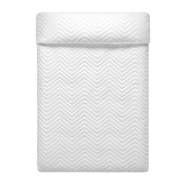 Bedspread (quilt) HappyFriday Basic Arista White 240 x 260 cm-0