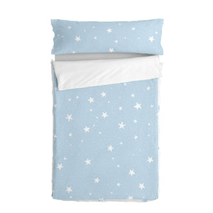 Quilt Cover without Filling HappyFriday Basic Kids Little star Blue 105 x 200 cm-0