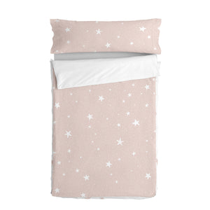 Quilt Cover without Filling HappyFriday Basic Kids Little star Pink 90 x 200 cm-0