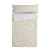 Quilt Cover without Filling HappyFriday Basic Kids Little star Beige 105 x 200 cm-0