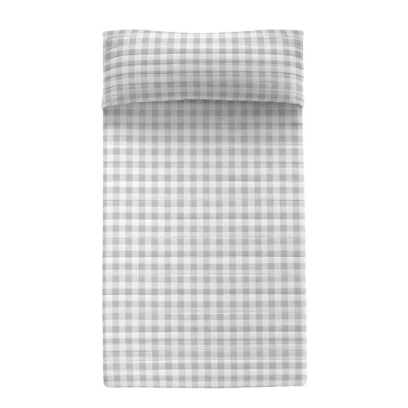 Bedspread (quilt) HappyFriday Basic Kids Grey 180 x 260 cm Gingham-0