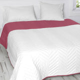 Reversible Bedspread HappyFriday Basic Arista White Magenta 270 x 260 cm-2