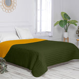 Reversible Bedspread HappyFriday Basic Dash Yellow Green 270 x 260 cm-6