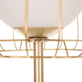 Floor Lamp 40 x 40 x 144 cm Crystal Golden Metal White-6