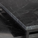 Side table 50 x 50 x 46 cm Black Metal Marble (2 Units)-6
