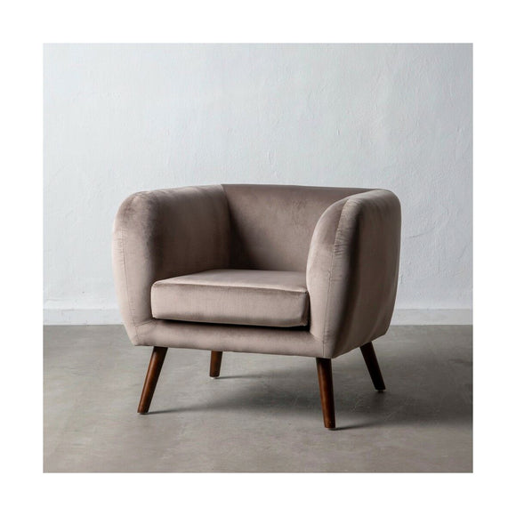 Armchair 81 x 73 x 70 cm Synthetic Fabric Wood Taupe-0