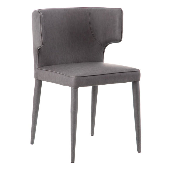 Dining Chair Grey Synthetic Leather Wood Metal 58 x 58 x 81,5 cm-0