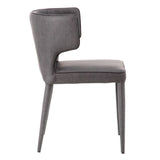 Dining Chair Grey Synthetic Leather Wood Metal 58 x 58 x 81,5 cm-8