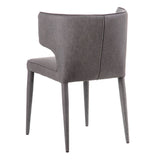 Dining Chair Grey Synthetic Leather Wood Metal 58 x 58 x 81,5 cm-7