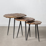 Set of 3 tables Black Copper 60 x 60 x 56 cm (3 Units)-9