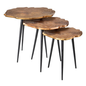 Set of 3 tables Black Copper 60 x 60 x 56 cm (3 Units)-0