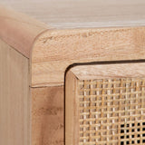 Hall Table with Drawers HONEY 80 x 40 x 82 cm Natural Wood Rattan-5
