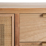 Hall Table with Drawers HONEY 80 x 40 x 82 cm Natural Wood Rattan-2