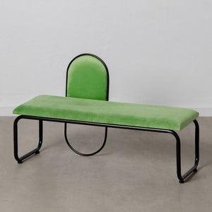 Bench 110 x 40 x 68 cm Synthetic Fabric Metal Green-0