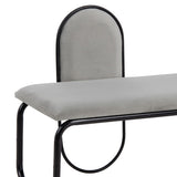 Bench 110 x 40 x 68 cm Synthetic Fabric Grey Metal-7