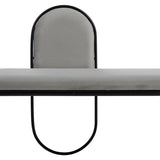 Bench 110 x 40 x 68 cm Synthetic Fabric Grey Metal-4